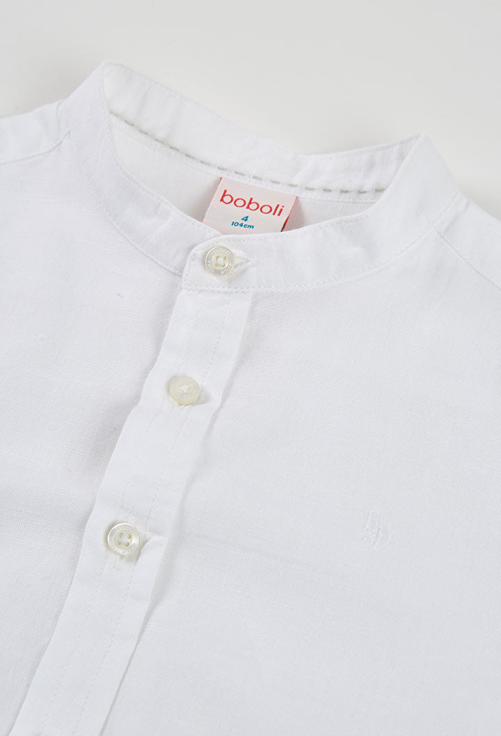 Camisa Clásica Manga Larga Blanco Boboli detalle