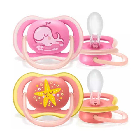 Set 2 Piezas Chupos Entretenedores Ultra Air Estrella Avent 6-18M Animales