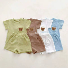 Conjunto Bermuda Galleta Oso Colores