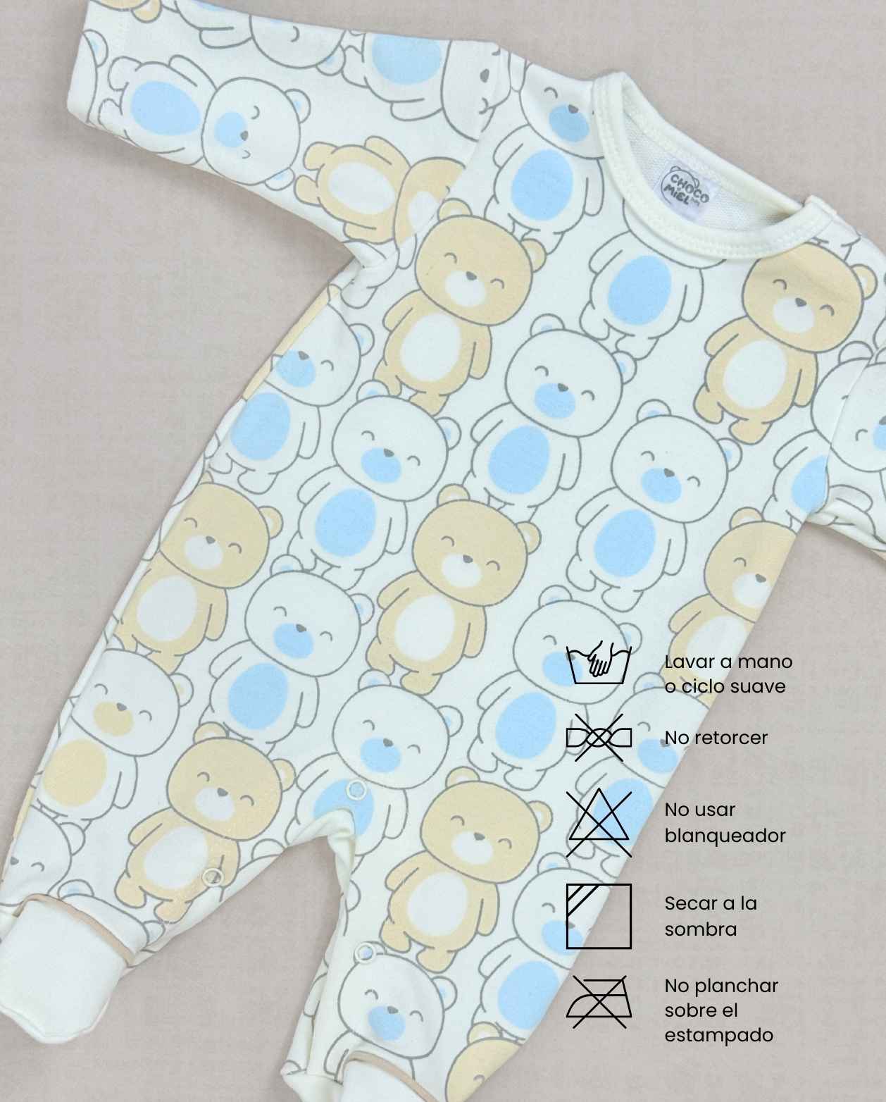 Set Primer Dia Estampado Osos Beige Niños