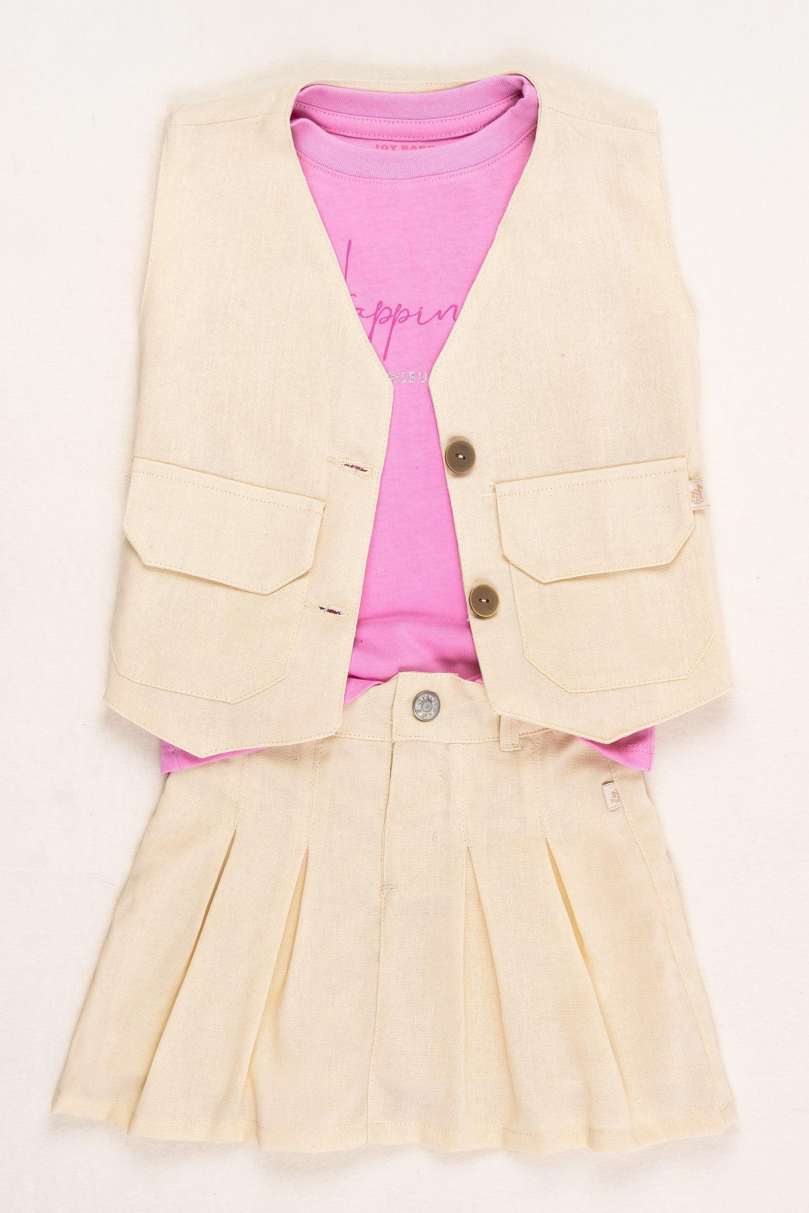 Conjunto Falda Y Chaleco Para Niña Verano | Travesuras color