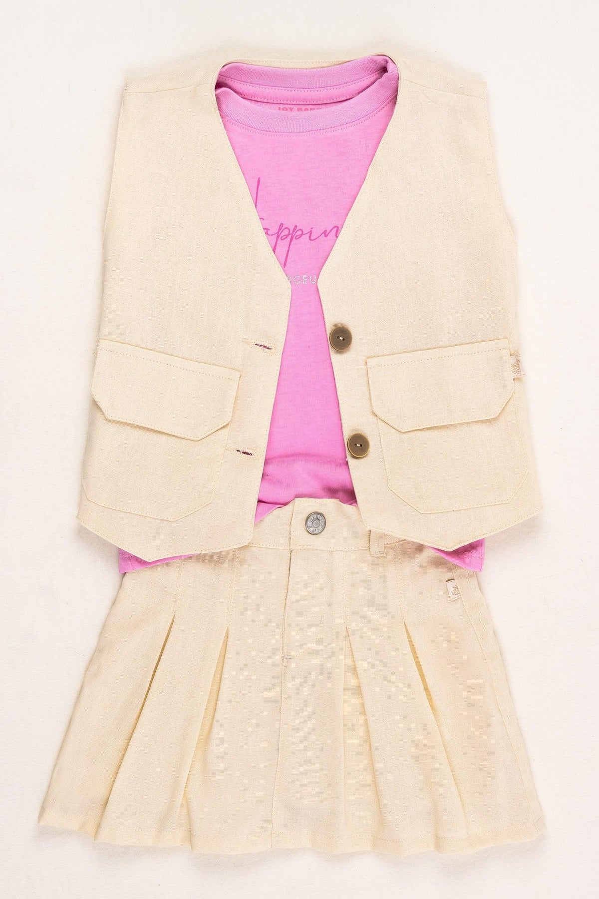 Conjunto Falda Y Chaleco Para Niña Verano | Travesuras color