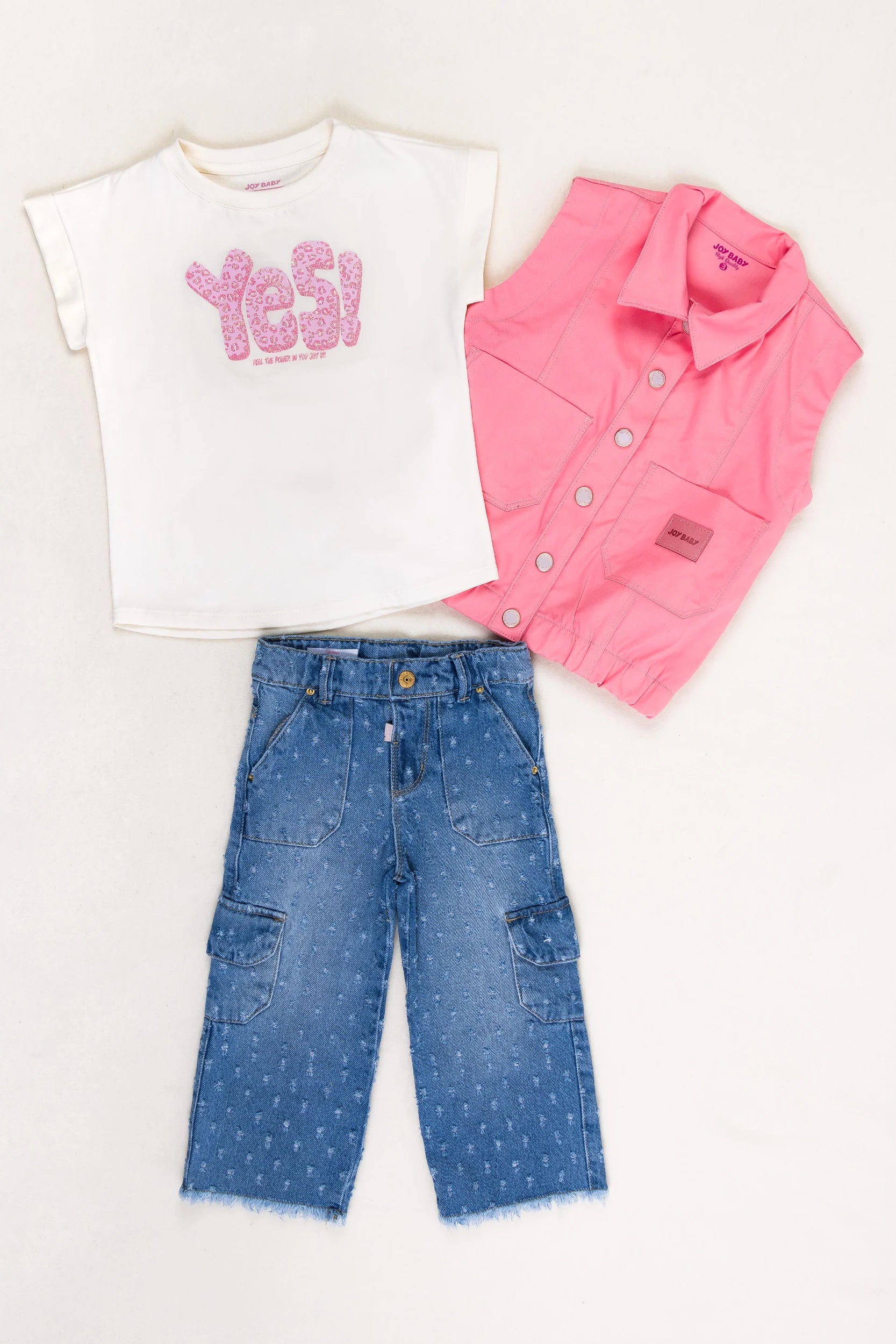 Conjunto 3 Piezas Chaleco Niña Joy Baby