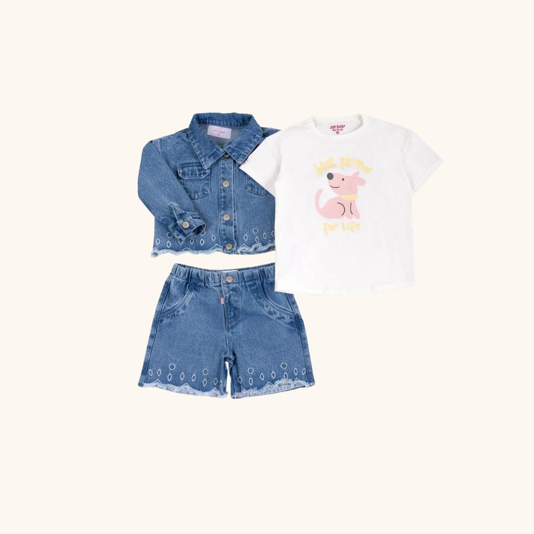 Conjunto 3 Piezas Detalles Bordados Dog