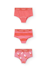 Set 3 Pantys Rosa Rojo Boboli Niña