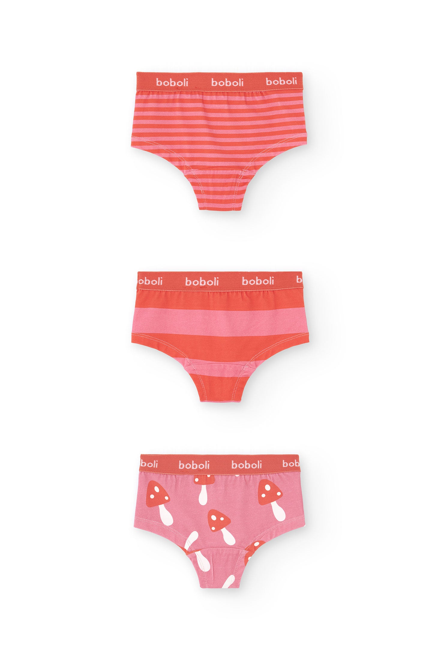 Set 3 Pantys Rosa Rojo Boboli Lineas