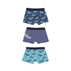 Set x3 Boxer Estampado Dinos Azul