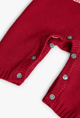 Pelele de Navidad rojo para bebé con botones y diseño invernal