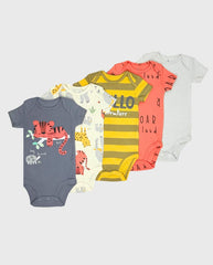 Set 5 Bodys Estampado Lineas Amarillo