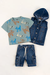 Conjunto 3 Piezas Bermuda Denim Joy Baby