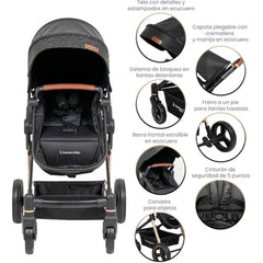Coche Travel System Aston Negro Premium Baby