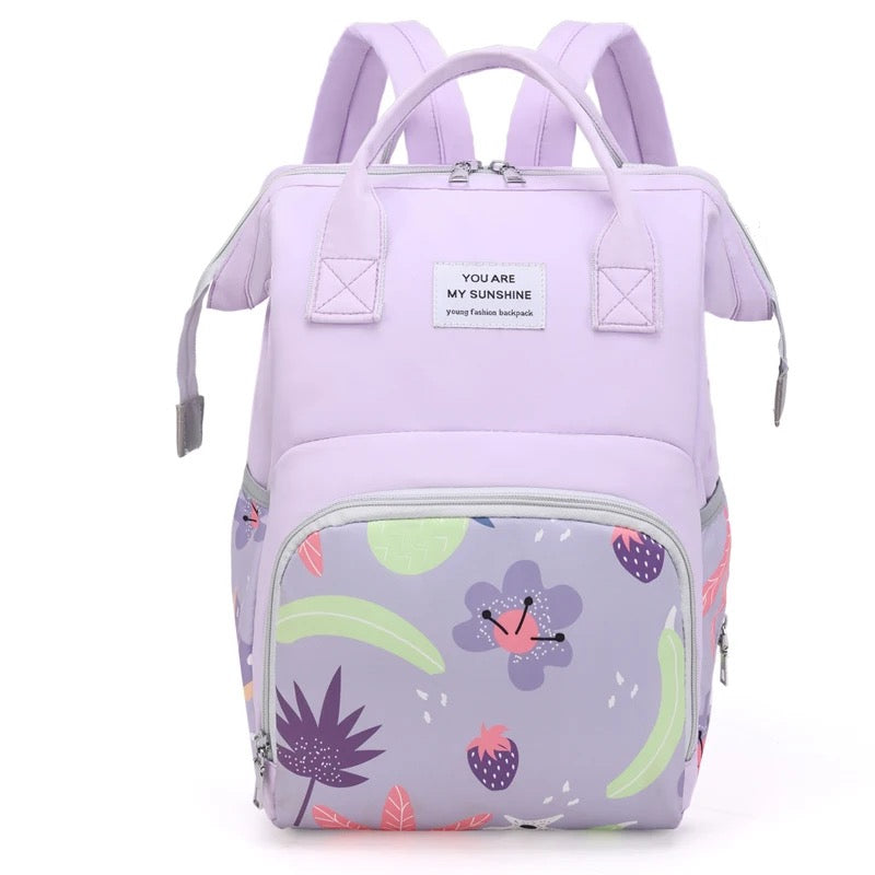 Pañalera Morral Estampado Frutas Ciruela