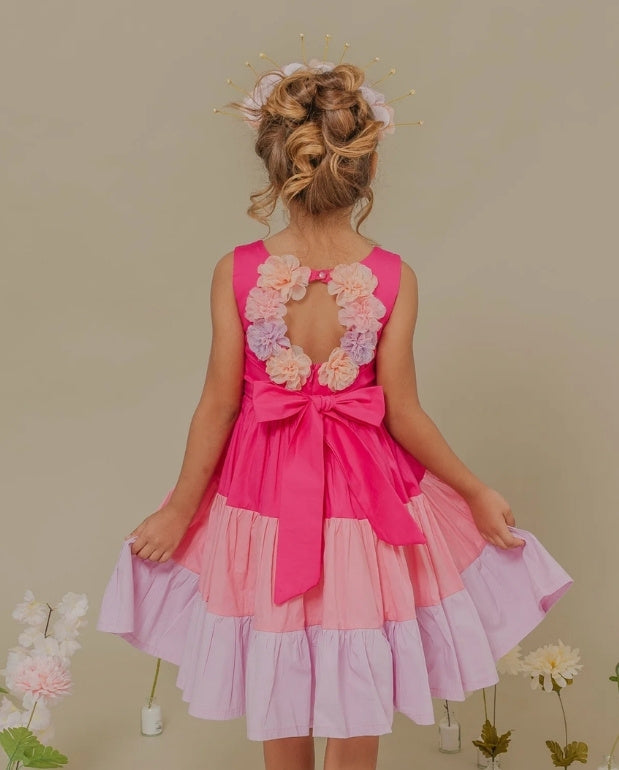 Vestido para Fiesta Aventura Fucsia Lilo Espalda