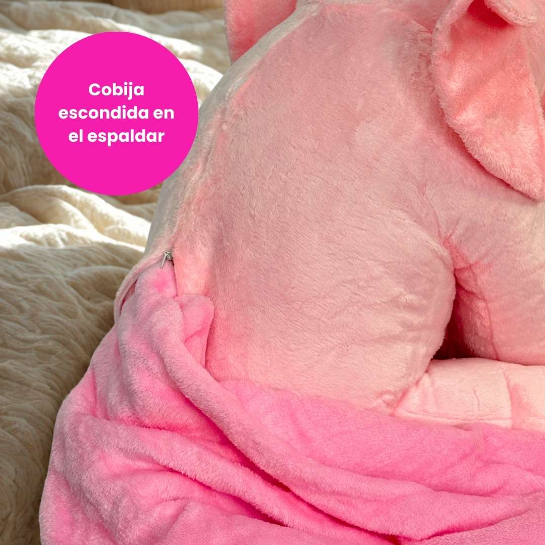 Almohada Elefante con Cobija y Luces Detalle