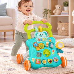 Andadera Multifuncional Musical Piano Elefante Azul bebe