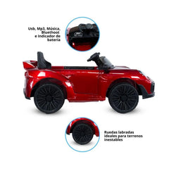 Carro Montable Tipo Porsche 911 Metalizado Rojo 6V Estilo