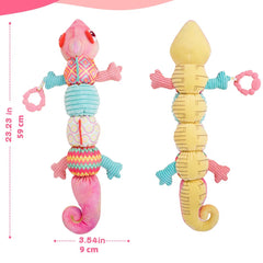 Peluche Apego Musical Estimulación Camaleón medidas