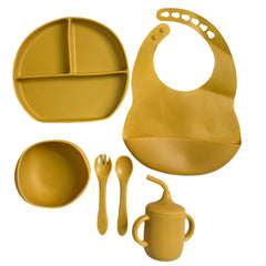 Set de Vajilla  Silicona Alimentación Sencilla Amarillo