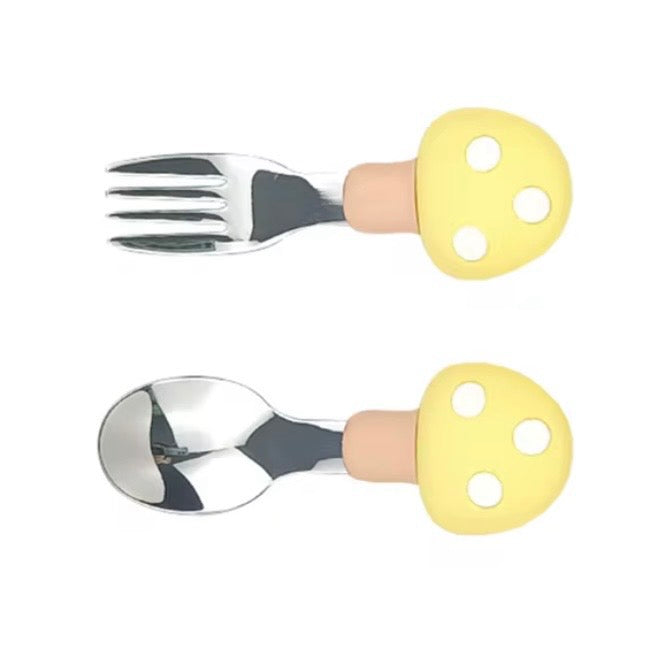 Set de Cubiertos Metalizado Hongo Amarillo