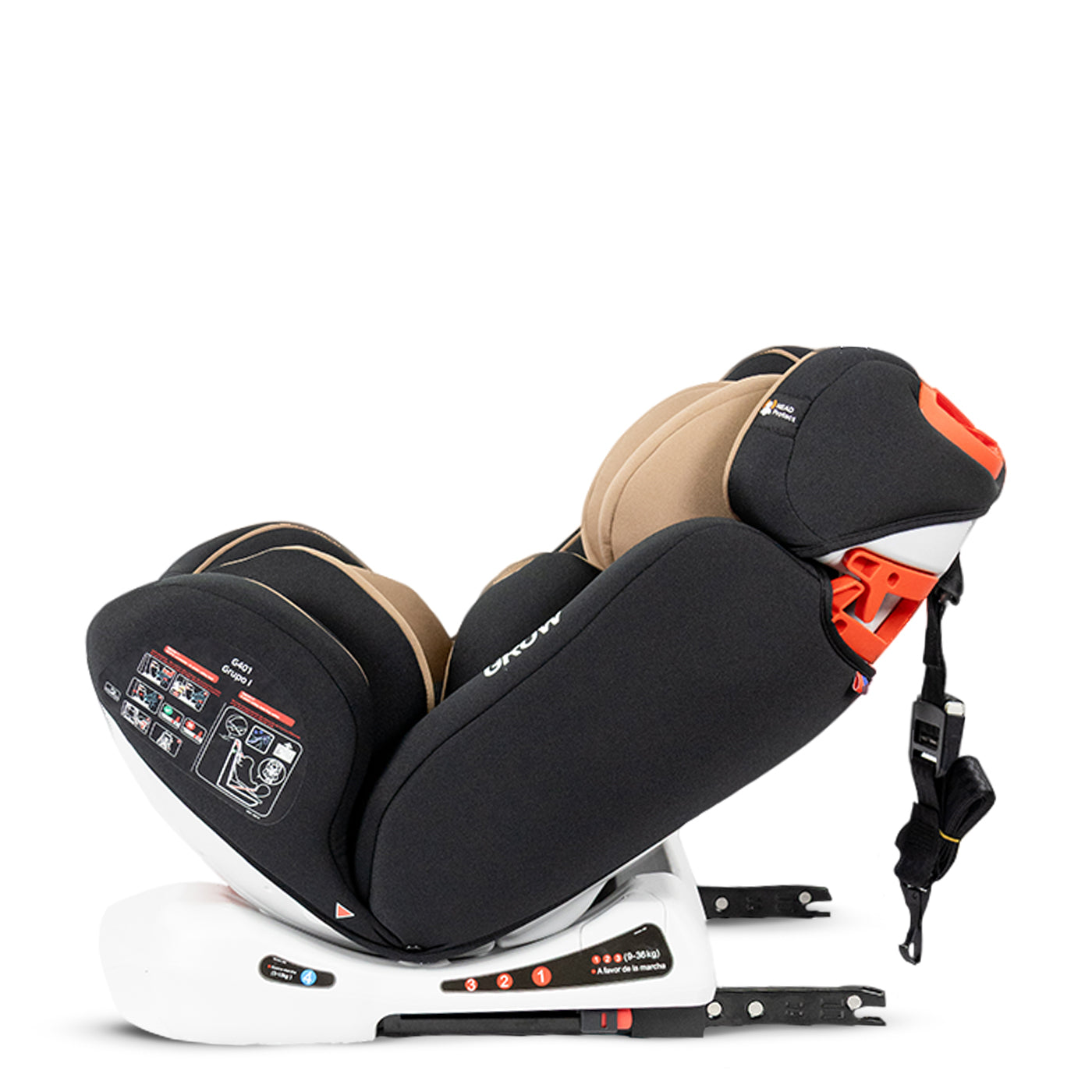 Silla de Carro Grow Isofix Bebesit Beige  inclinacion