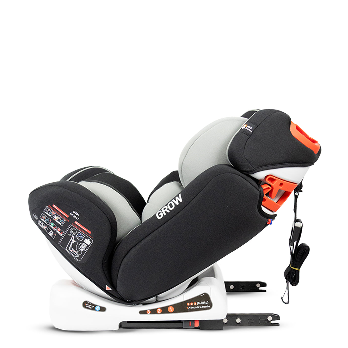 Silla de Carro Grow Isofix Bebesit Gris inclinacion