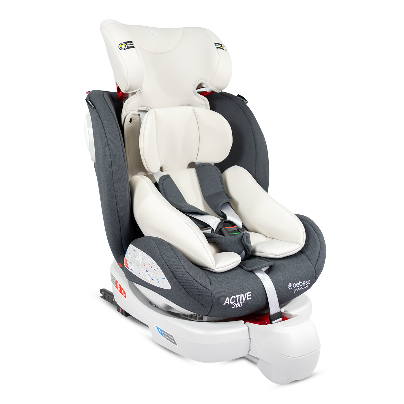 Silla de Carro Active Premium 360 Isofix Bebesit Gris altura
