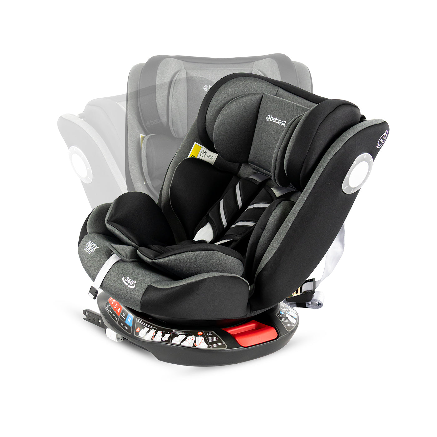 Silla de Carro Nox 360 Isofix Bebesit Negro giro