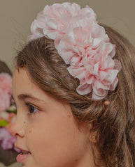 Balaca Flores Tul  Rosa Estilo