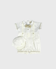 Mameluco Ceremonia Combinado Tirantes Beige