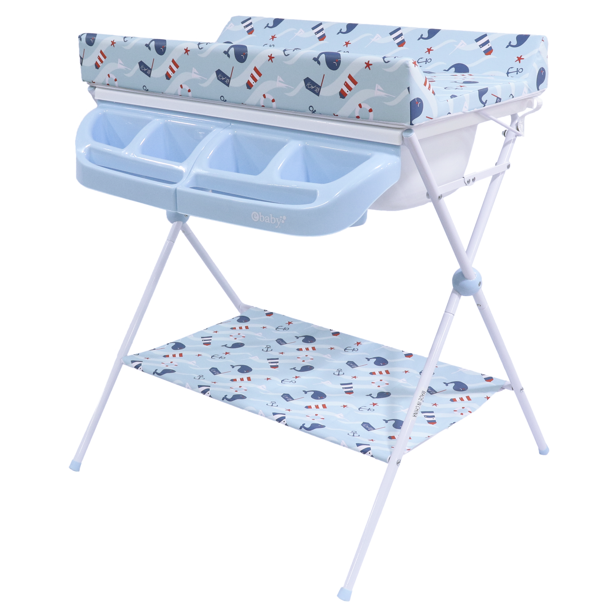 Bañera Cambiador Arcoiris Maxi Azul Ebaby