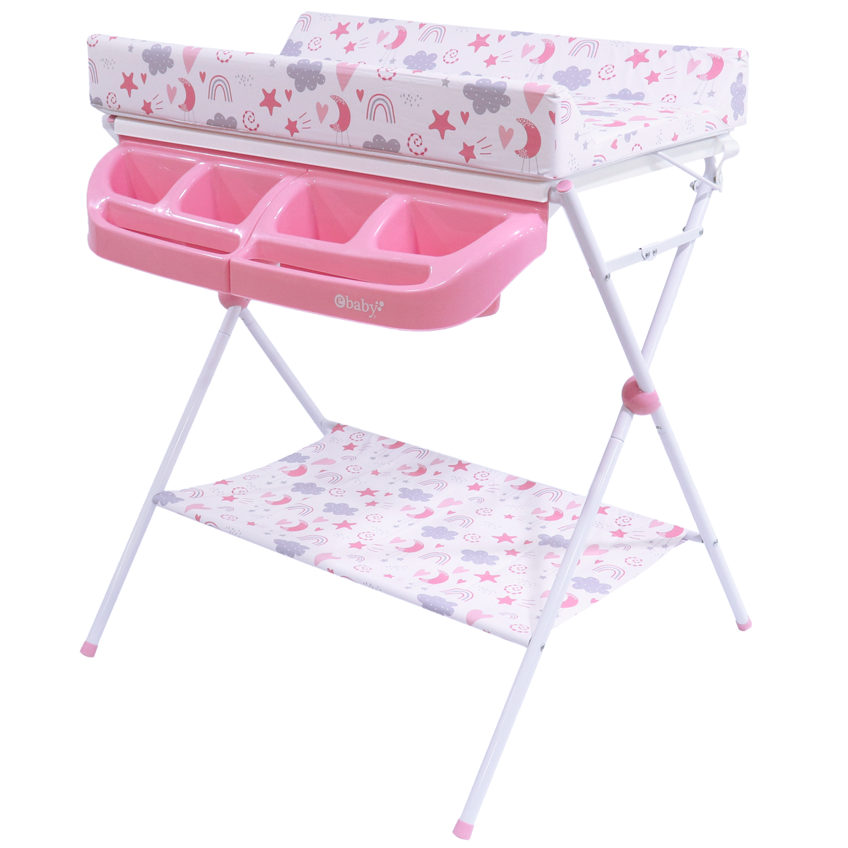 Bañera Cambiador Arcoiris Maxi Rosa Ebaby