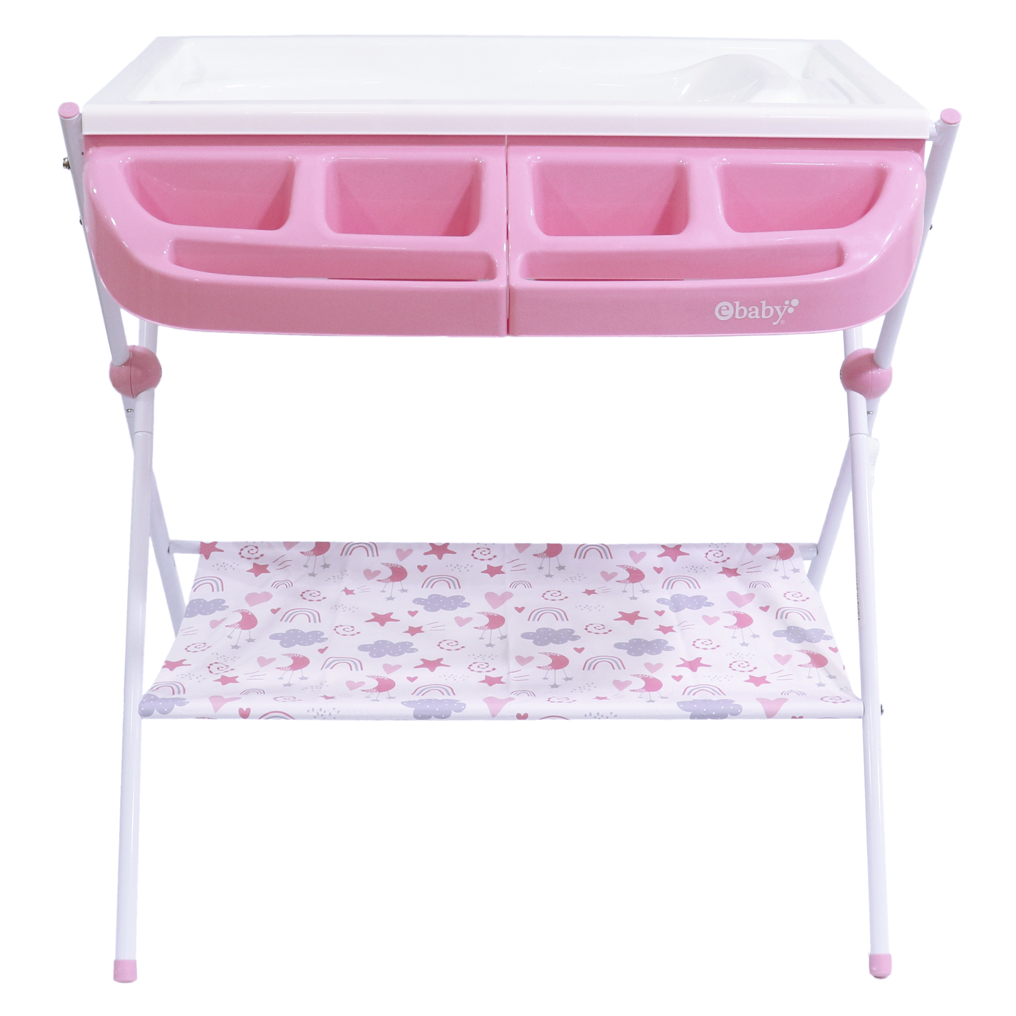 Bañera Cambiador Arcoiris Maxi Rosa Ebaby detalles