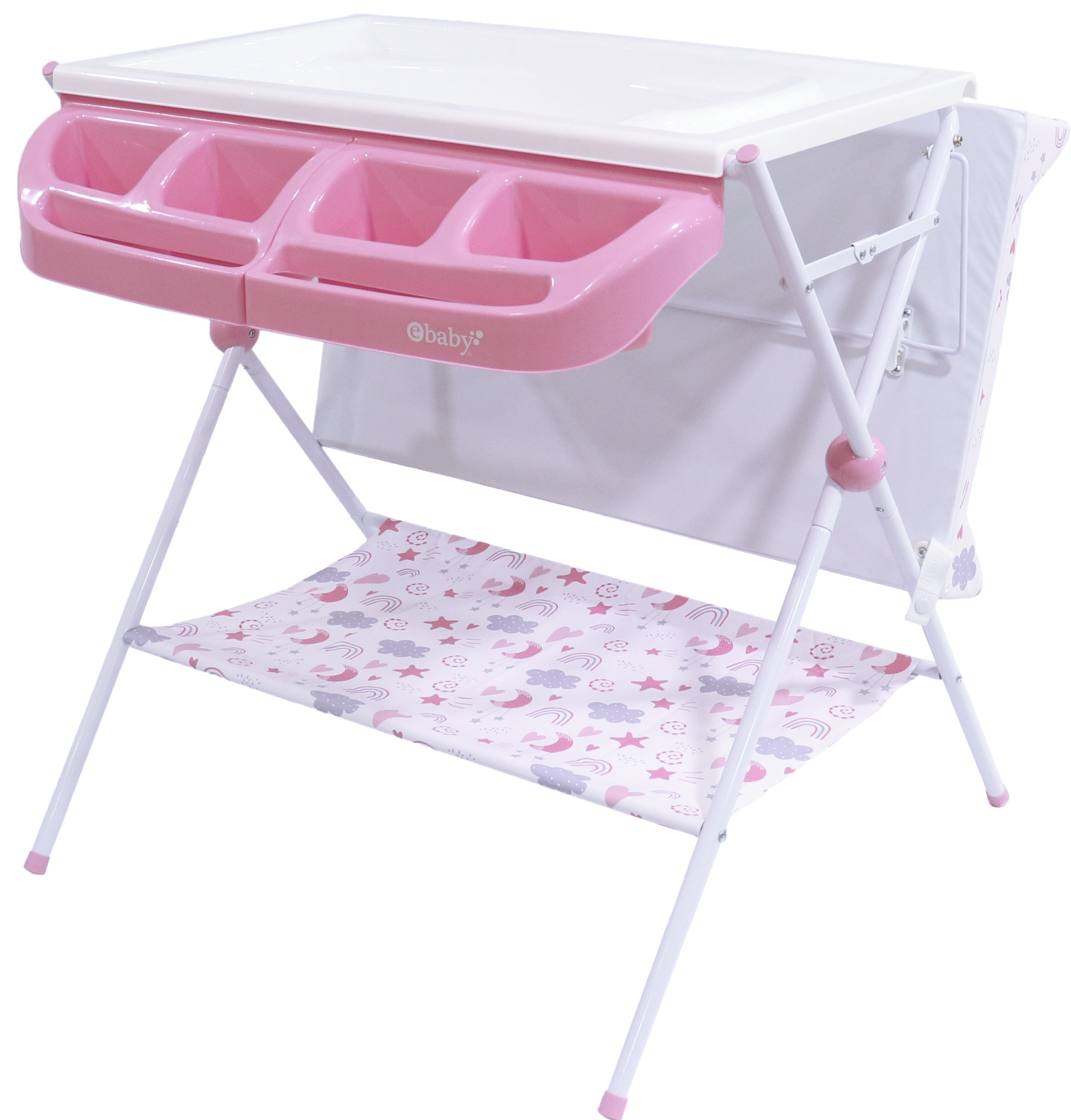 Bañera Cambiador Arcoiris Maxi Rosa Ebaby
