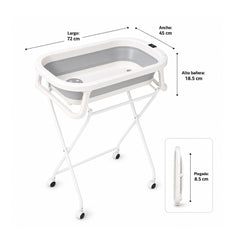 Bañera Plegable Con Soporte y Termometro medidas