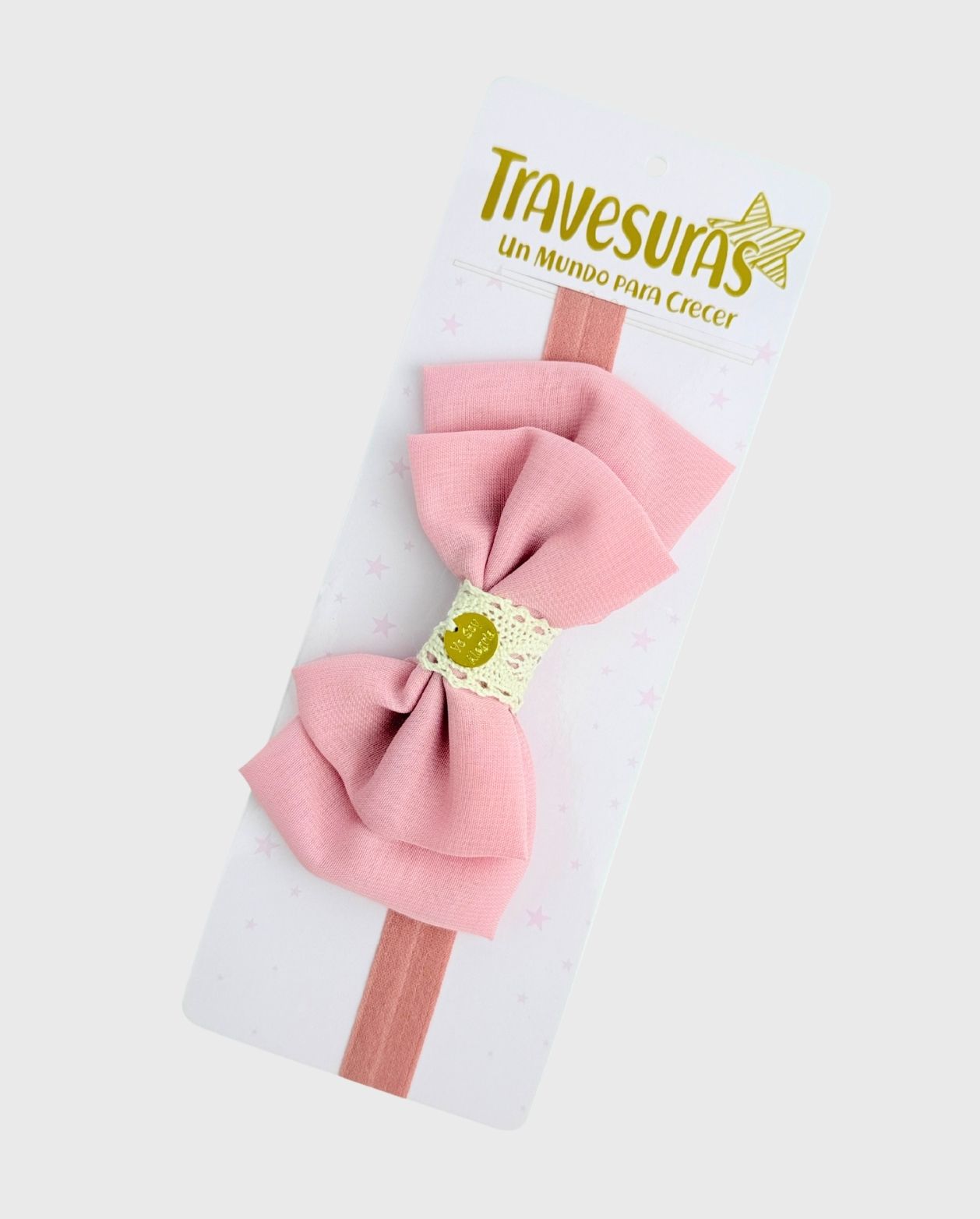 Balaca Cintillo Moño Doble Rosa