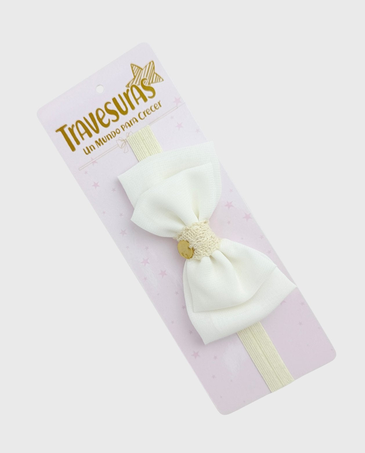 Balaca Cintillo Moño Doble Beige