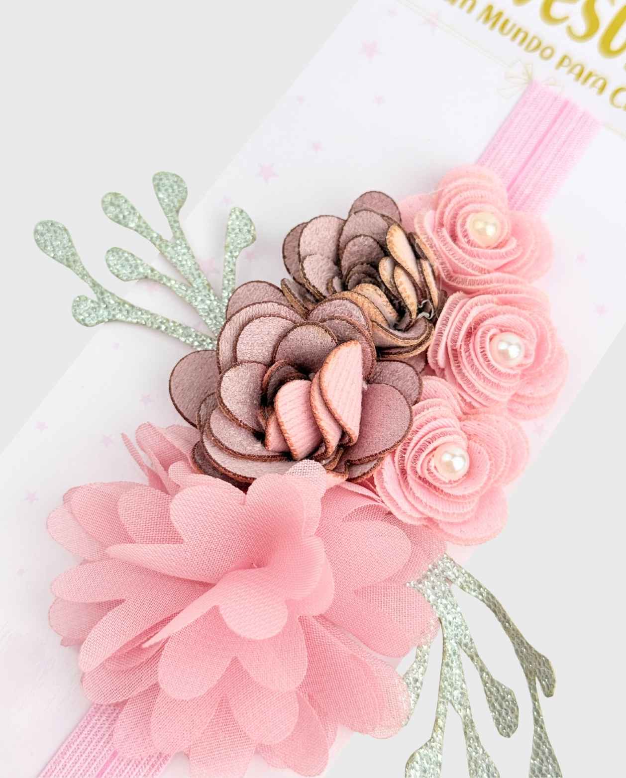 Balaca Flor Malla Rosa Pink