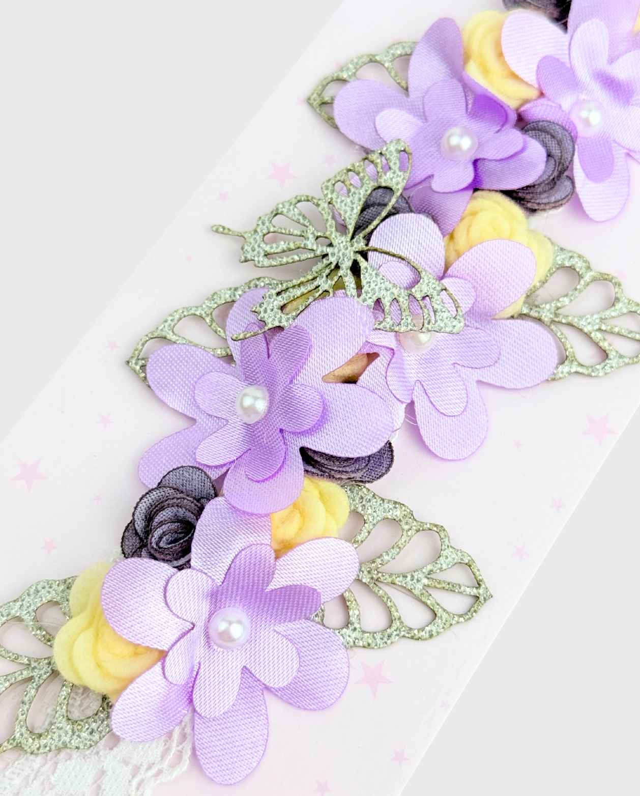 Balaca Flores Detalle Mariposa Morado