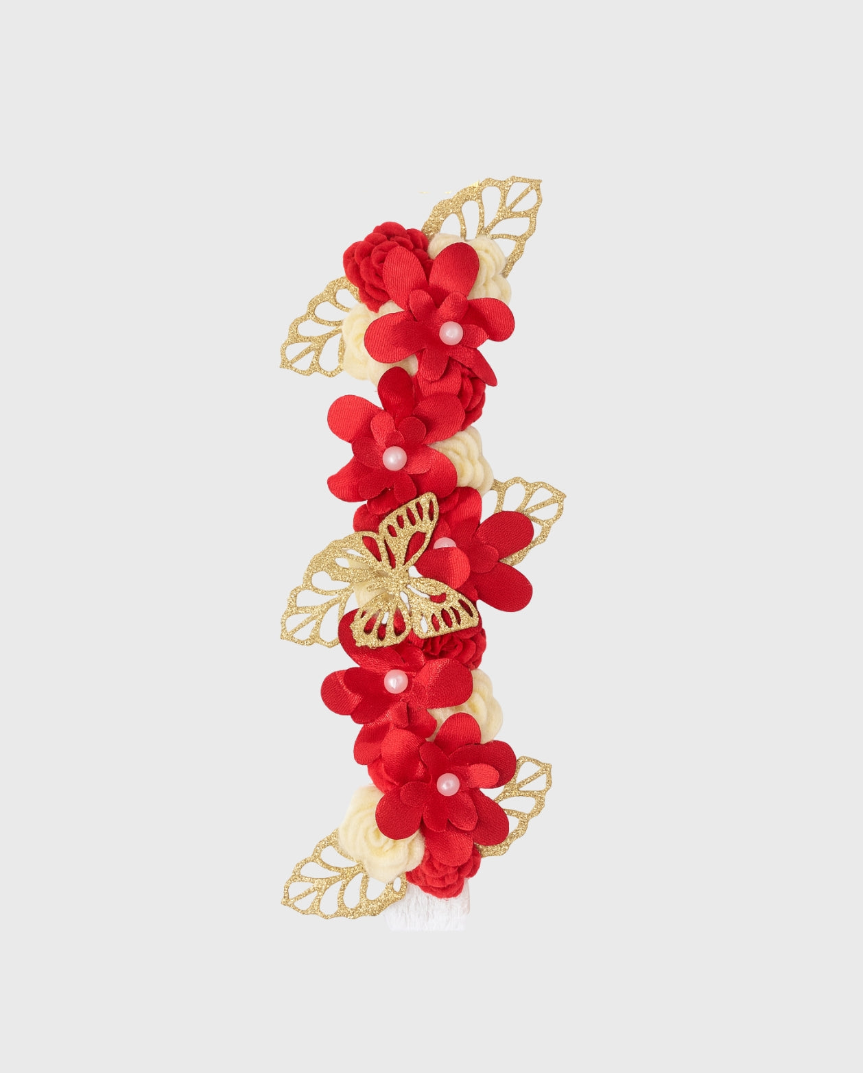 Balaca Flores Detalle Mariposa rojo