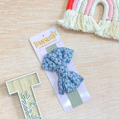 Balaca Para Bebe Moño Flores gris