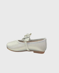 Baleta Bombon Plata Moño detalle