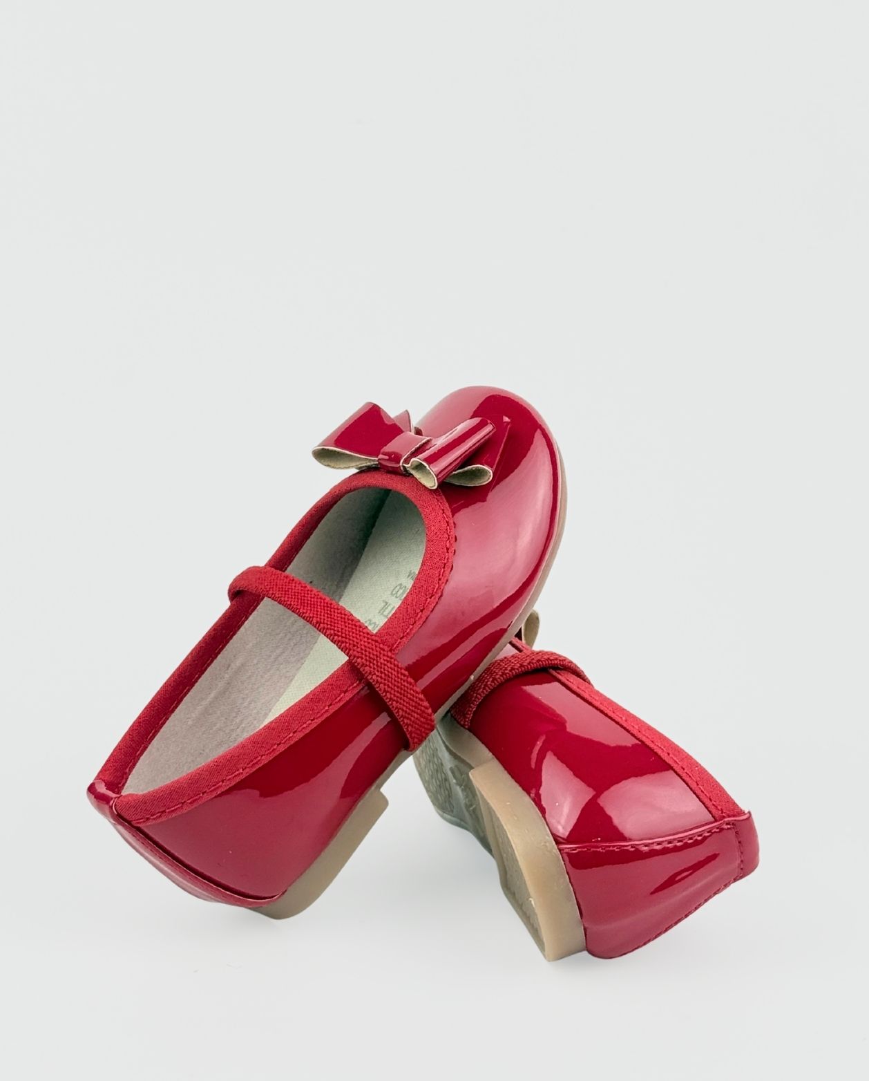 Baletas Charol Moño Rojo Red