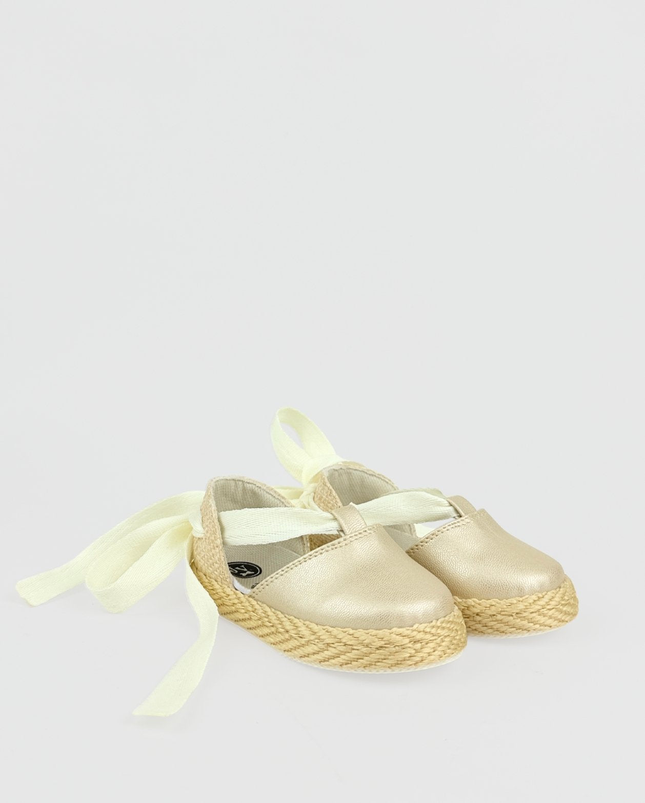 Baletas Destapadas Lazo Dorado Brillo