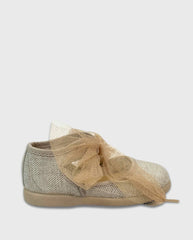 Baletas Merceditas Cordon Tul Beige Tokolate