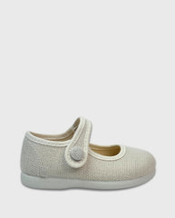Baletas Merceditas en Lona Blanco Tokolate Girls