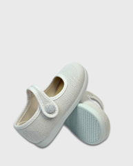 Baletas Merceditas en Lona Blanco Tokolate White