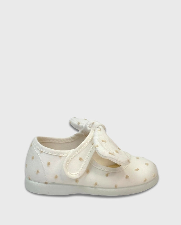 Baletas Merceditas Puntos Blanco Tokolate Detalles