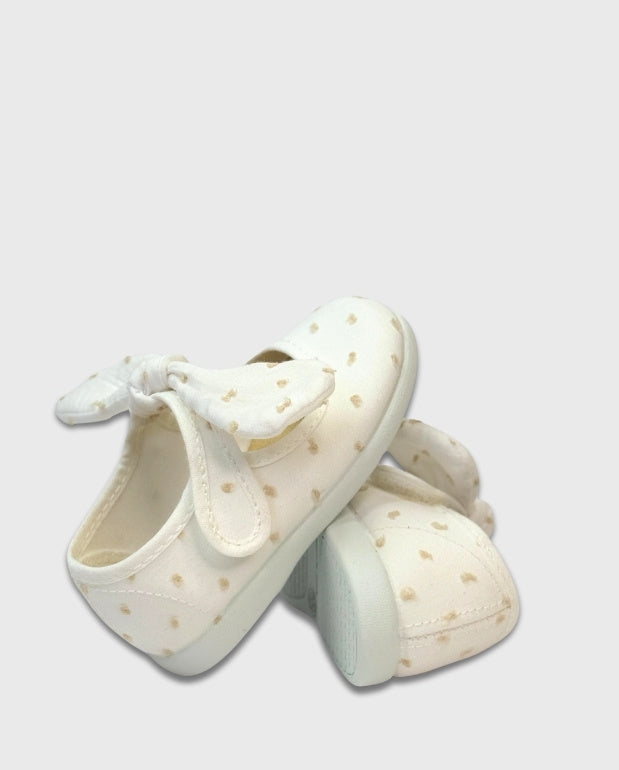 Baletas Merceditas Puntos Blanco Tokolate  White