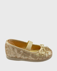Baletas Doradas Con Lentejuelas perfil