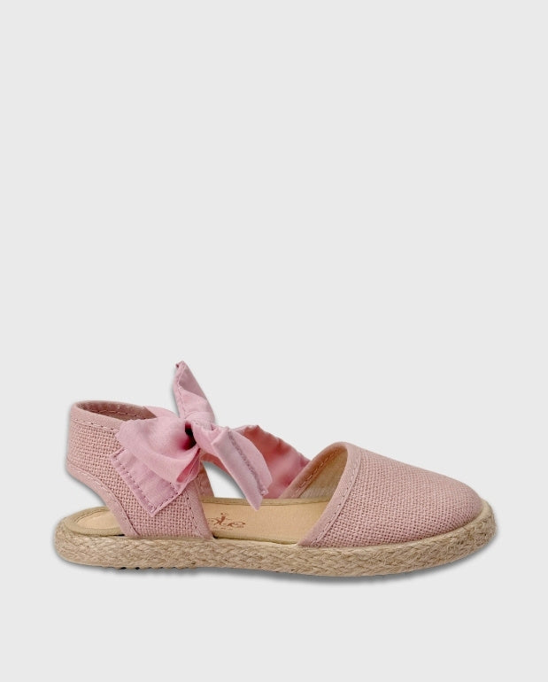 Baletas en Lona Lazo Rosa Tokolate Verano